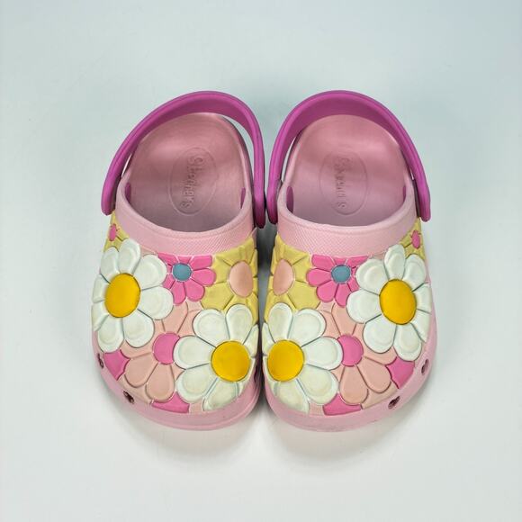 Skechers Foamies Heart Charmer Girly Land Clogs Pink Slip on Shoes Kids Size 7 - Picture 3 of 10